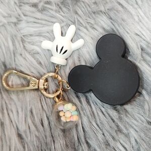 Mickey Mouse Keychain with Gold Accents